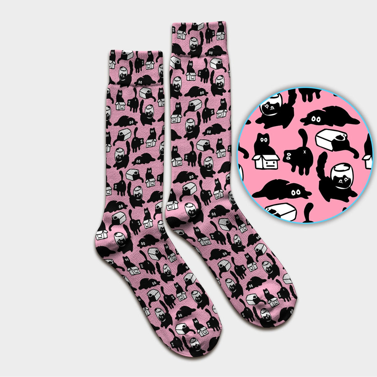 Dark Playful Cat Nurse Socks