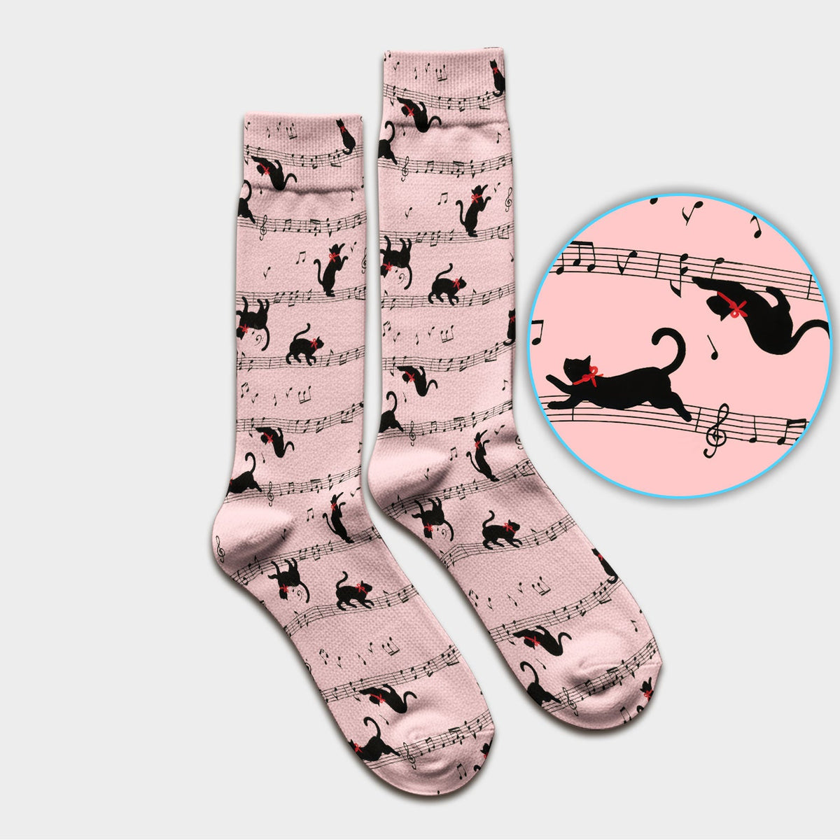 Dancing Black Cat Music Nurse Socks