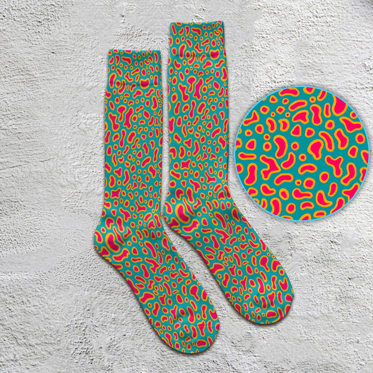 Colorful Abstract Leopard Nurse Socks