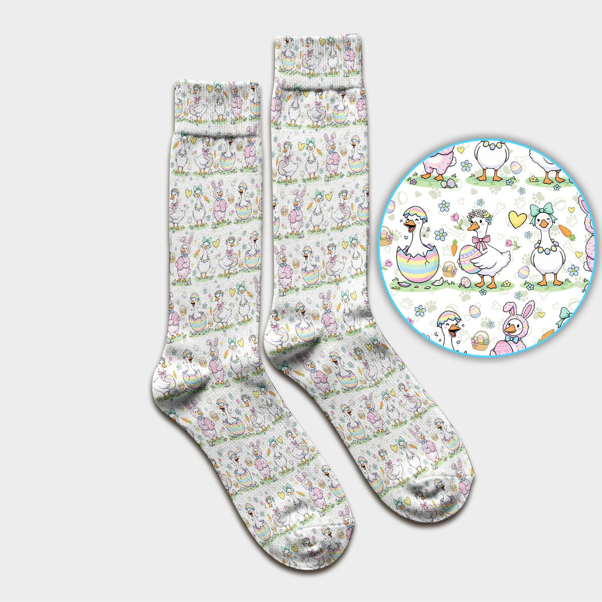 Goose Bunny Egg Nurse Socks - Easter Gift