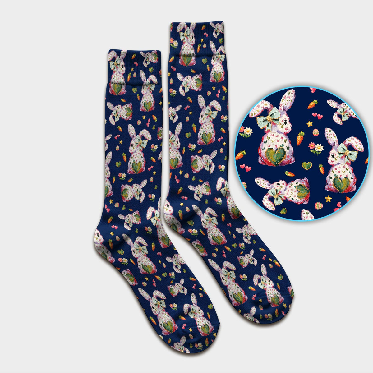Pastel Bunny Easter Nurse Socks