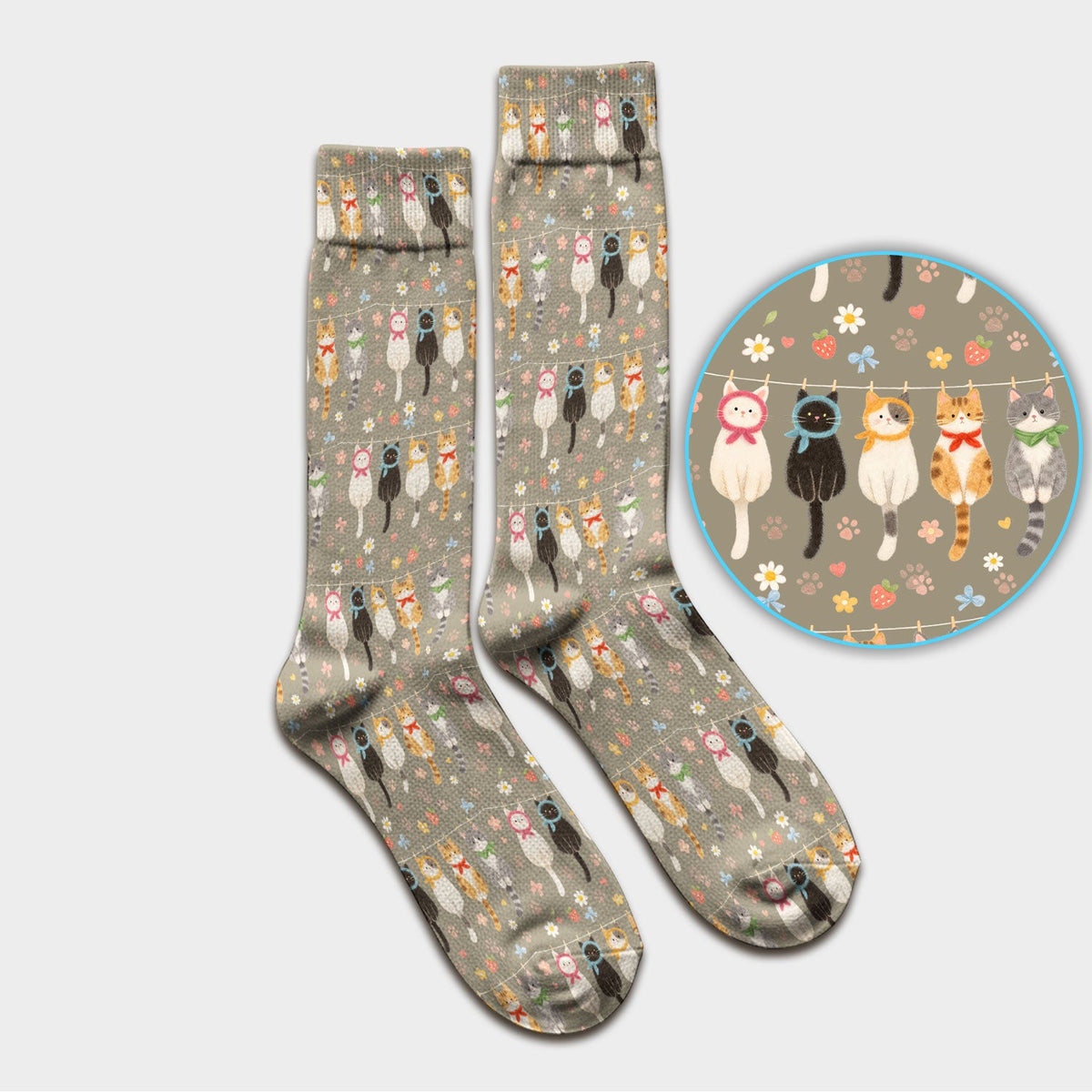 Cat Clothesline Nurse Socks