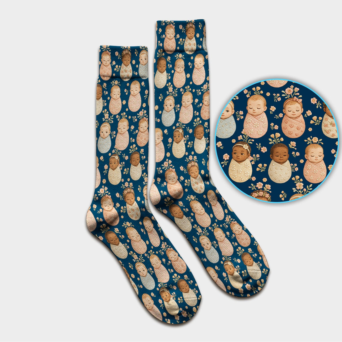 Sweet Newborn Baby Floral Nurse Socks