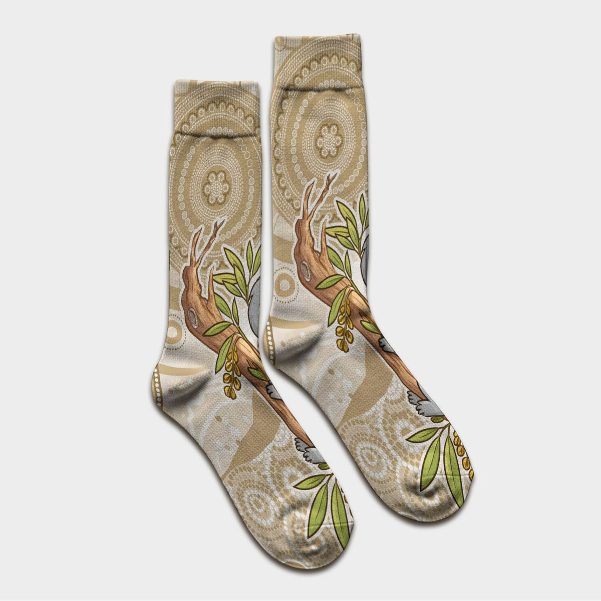 Australian Indigenous Dot Art Koala Nurse Socks