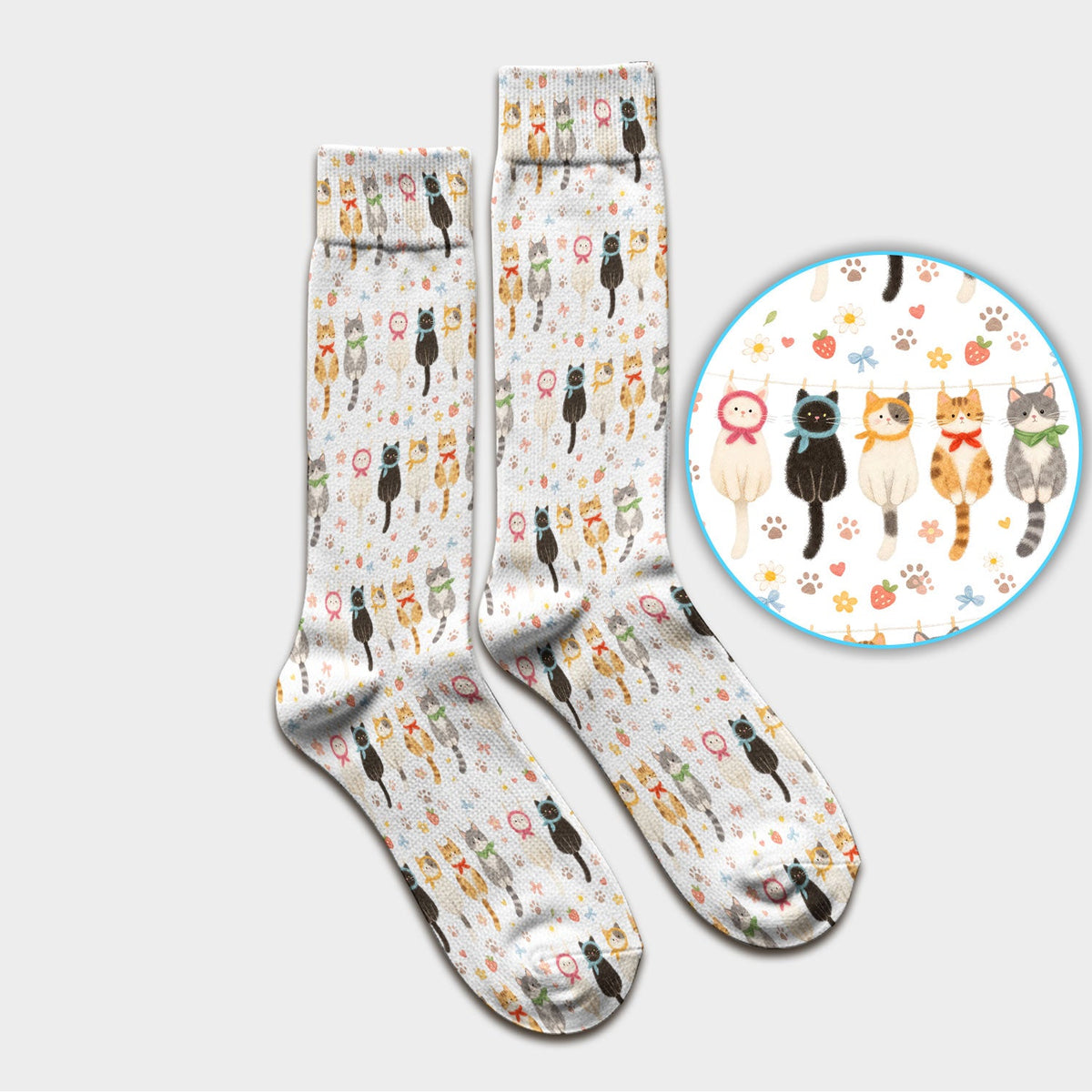 Cat Clothesline Nurse Socks