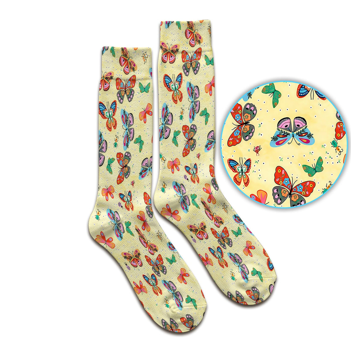Colorful Butterfly Garden Nurse Socks