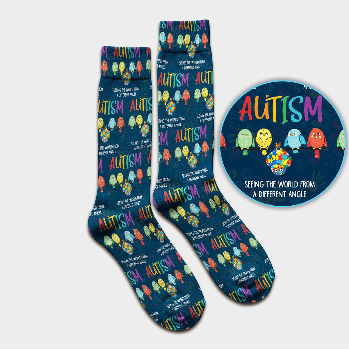 Autism Seeing The World From A Different Angle Nurse Socks