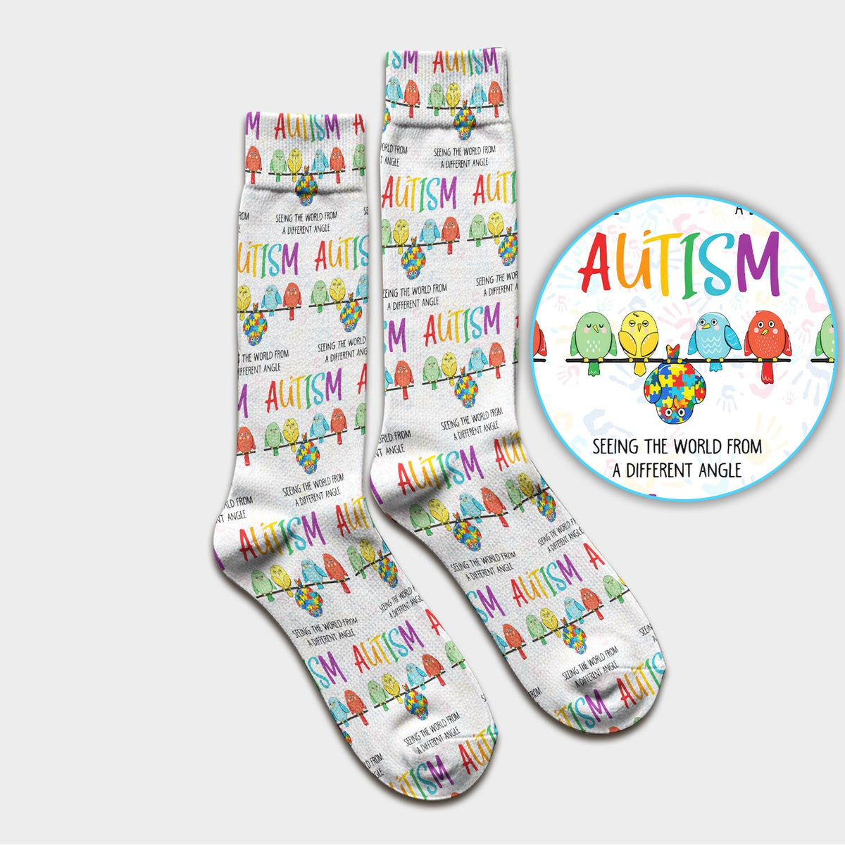 Autism Seeing The World From A Different Angle Nurse Socks