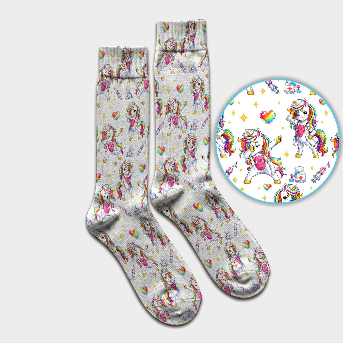 Nurse Unicorn Rainbow Socks