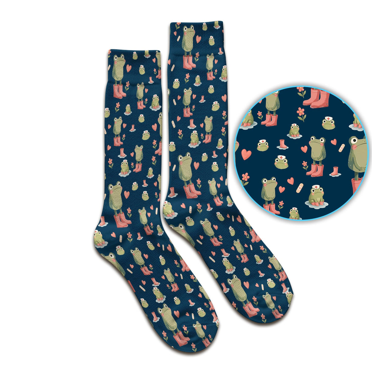 Adorable Frog Boots Heart Nurse Socks