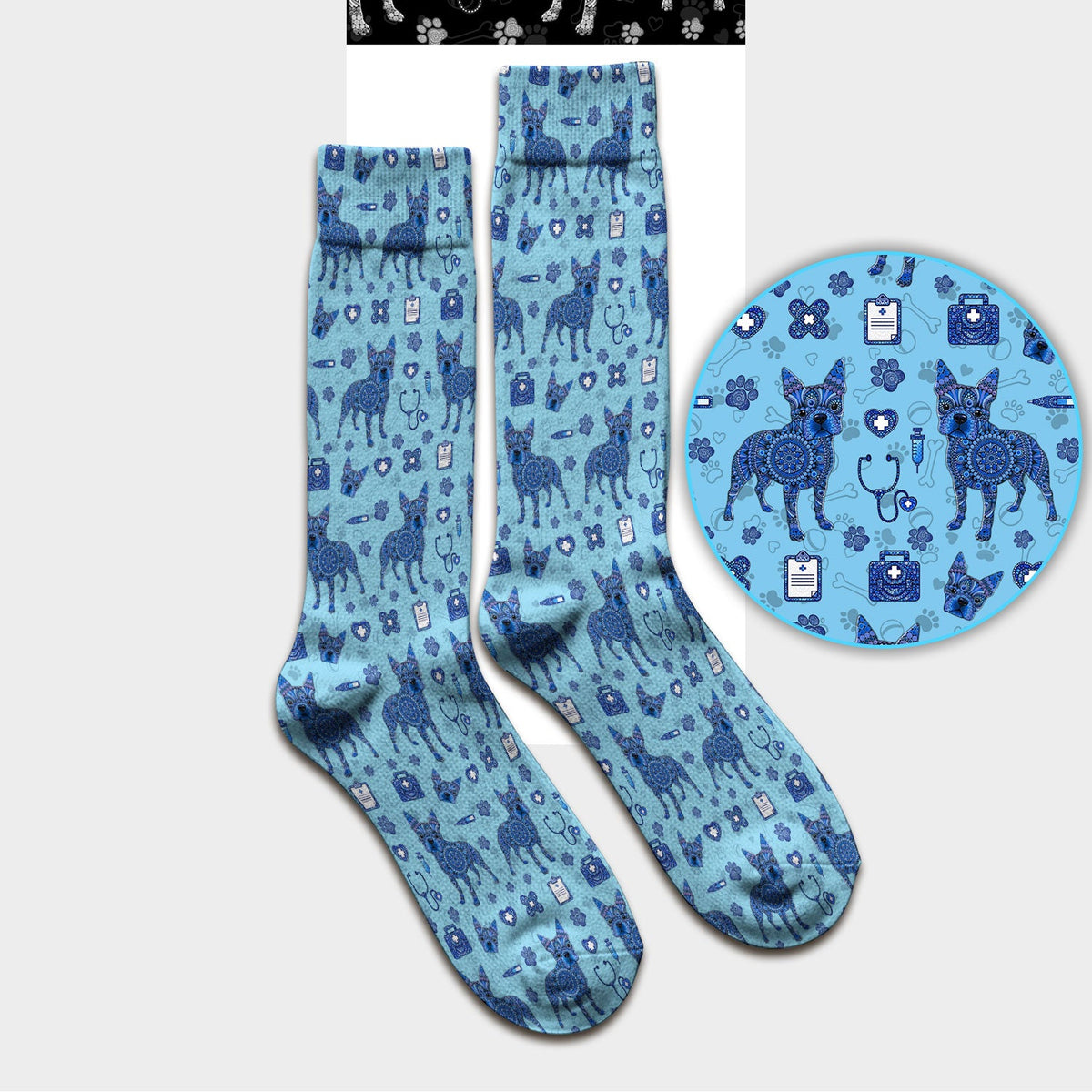 Blue Heeler Australian Cattle Dog Nurse Socks
