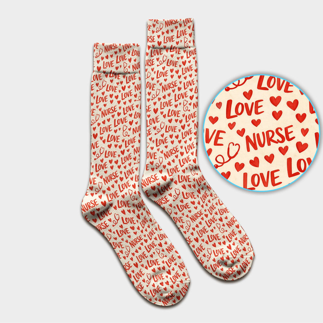 Valentine Love Heart Nurse Socks