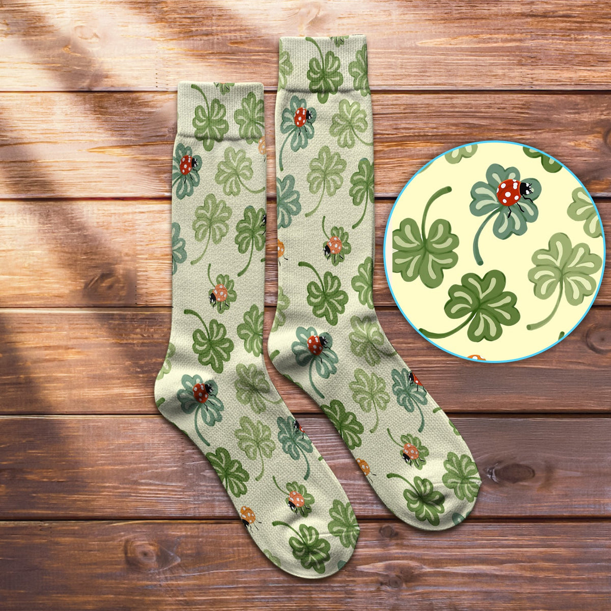 Clover And Ladybug Lucky Garden Nurse Socks