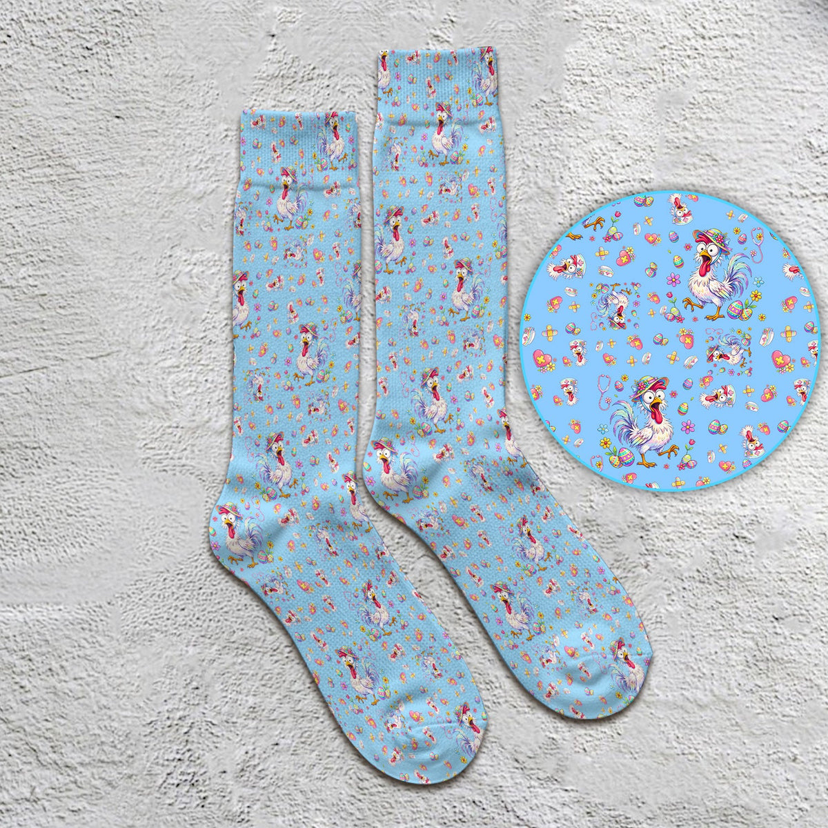 Easter Chicken Nurse Socks