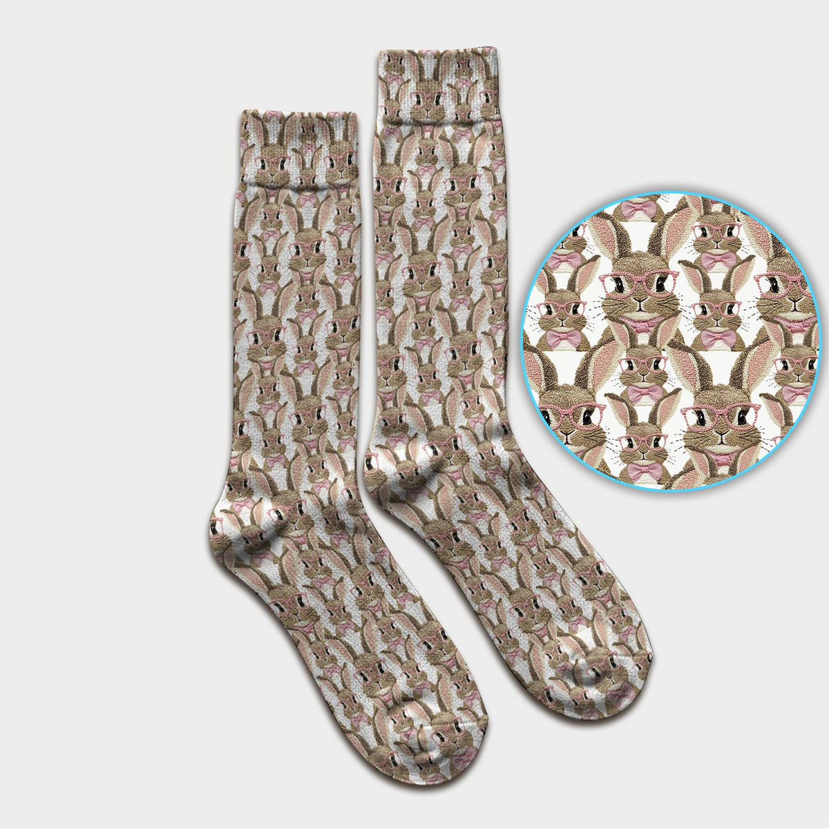 Bunny With Glasses Nurse Socks - Easter Gift