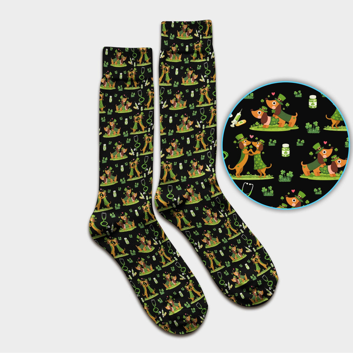 Valentine Dog Nurse Heart Socks