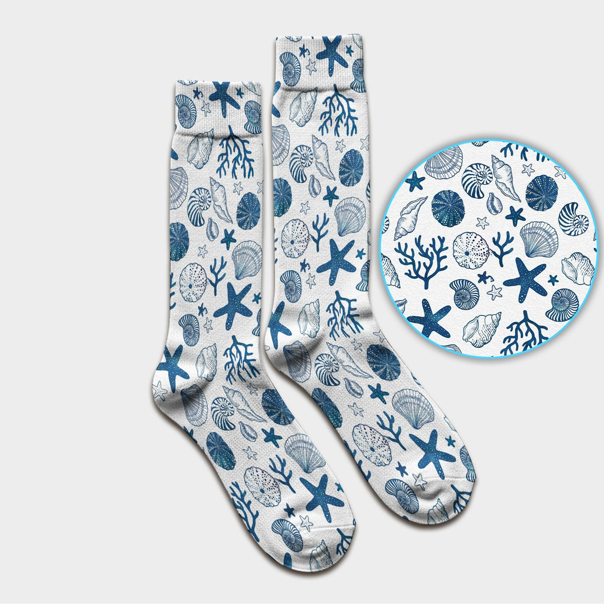Ocean Shell Starfish Nurse Socks