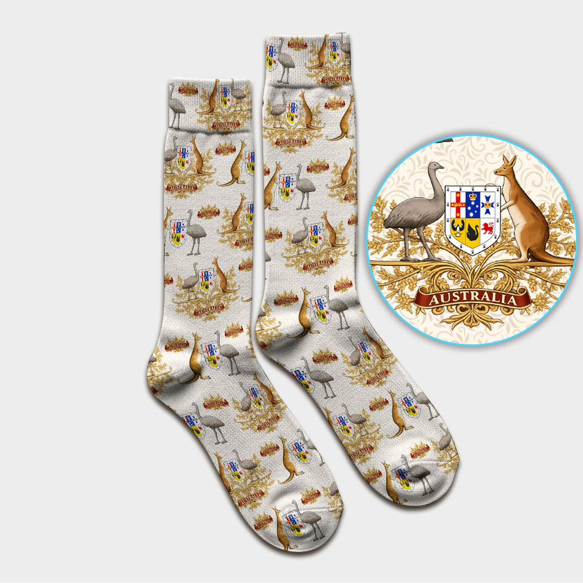 Australian Kangaroo Emu Crest Nurse Socks