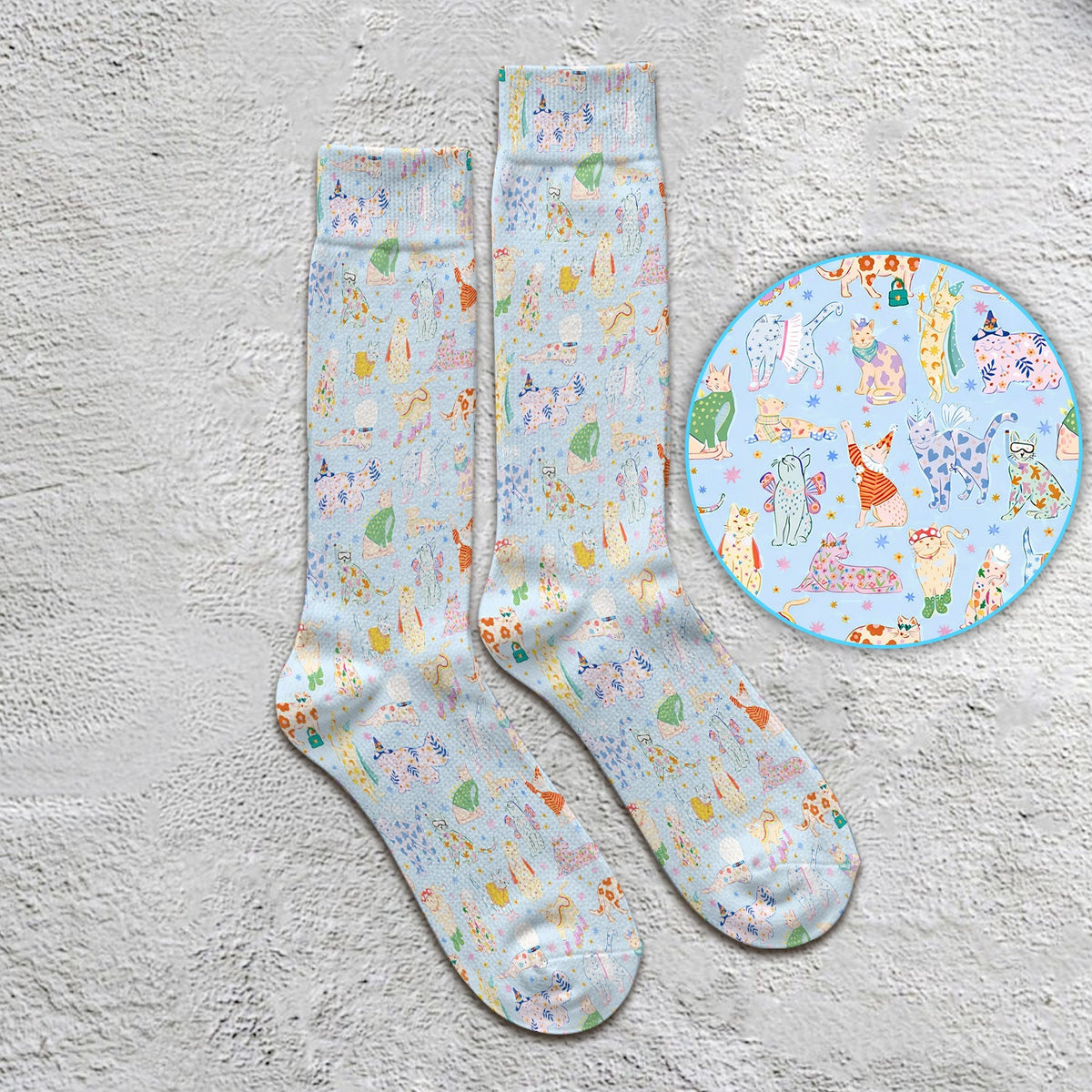Colorful Cats Nurse Socks