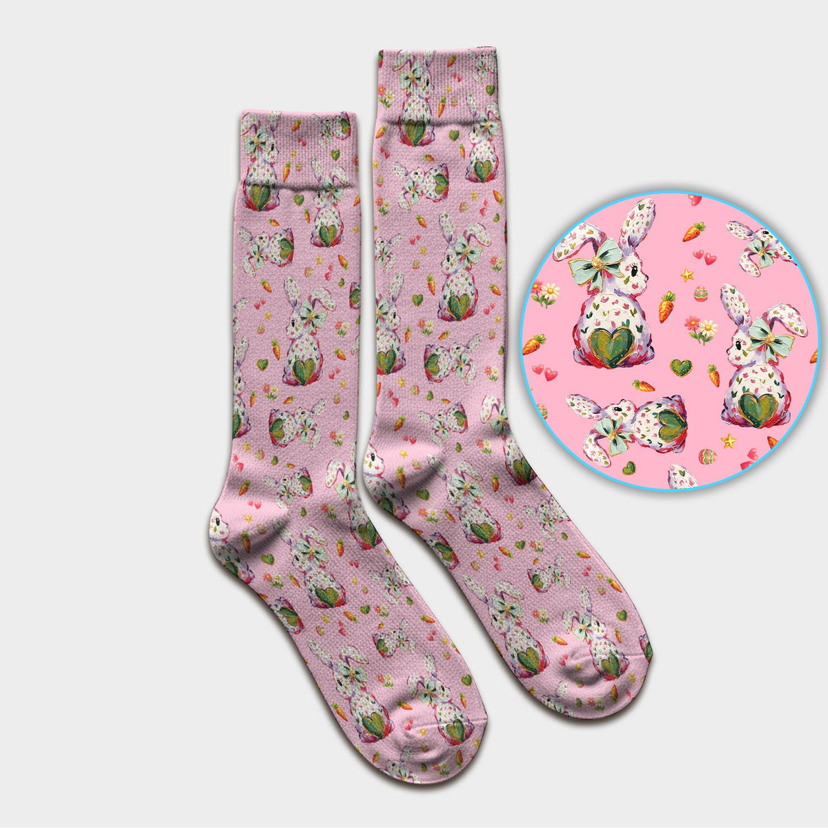 Pastel Bunny Easter Nurse Socks