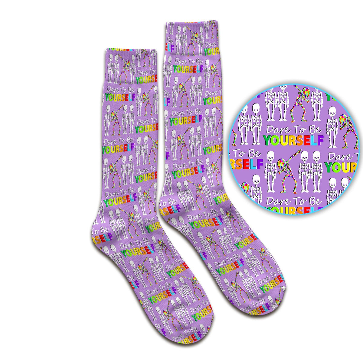 Rainbow Skeleton Dare To Be Yourself Nurse Socks
