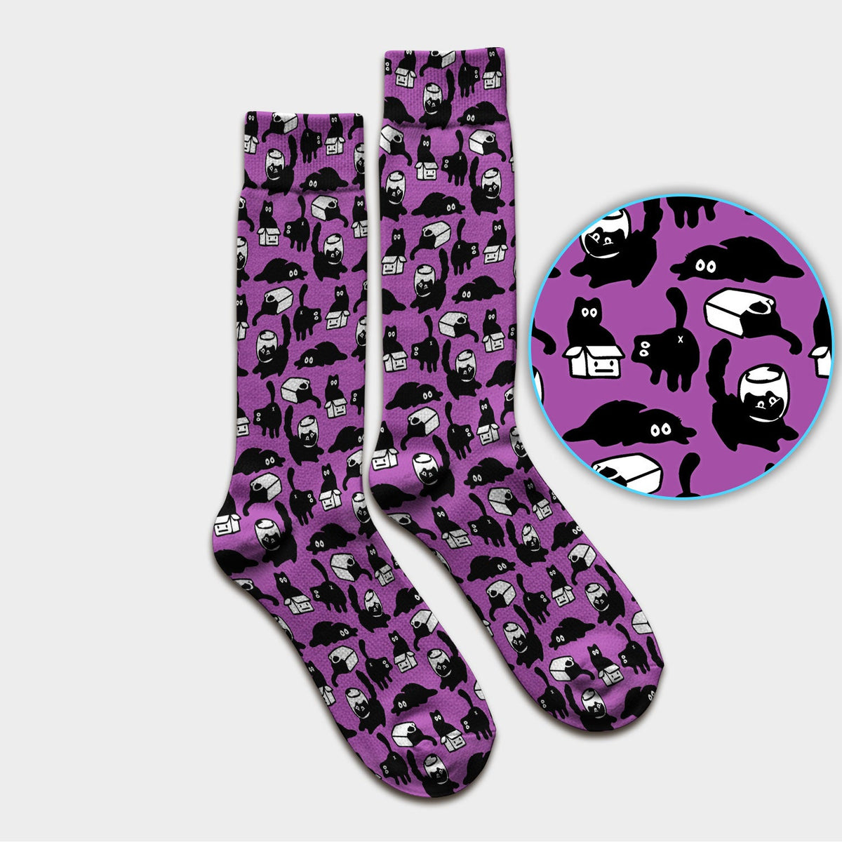Dark Playful Cat Nurse Socks