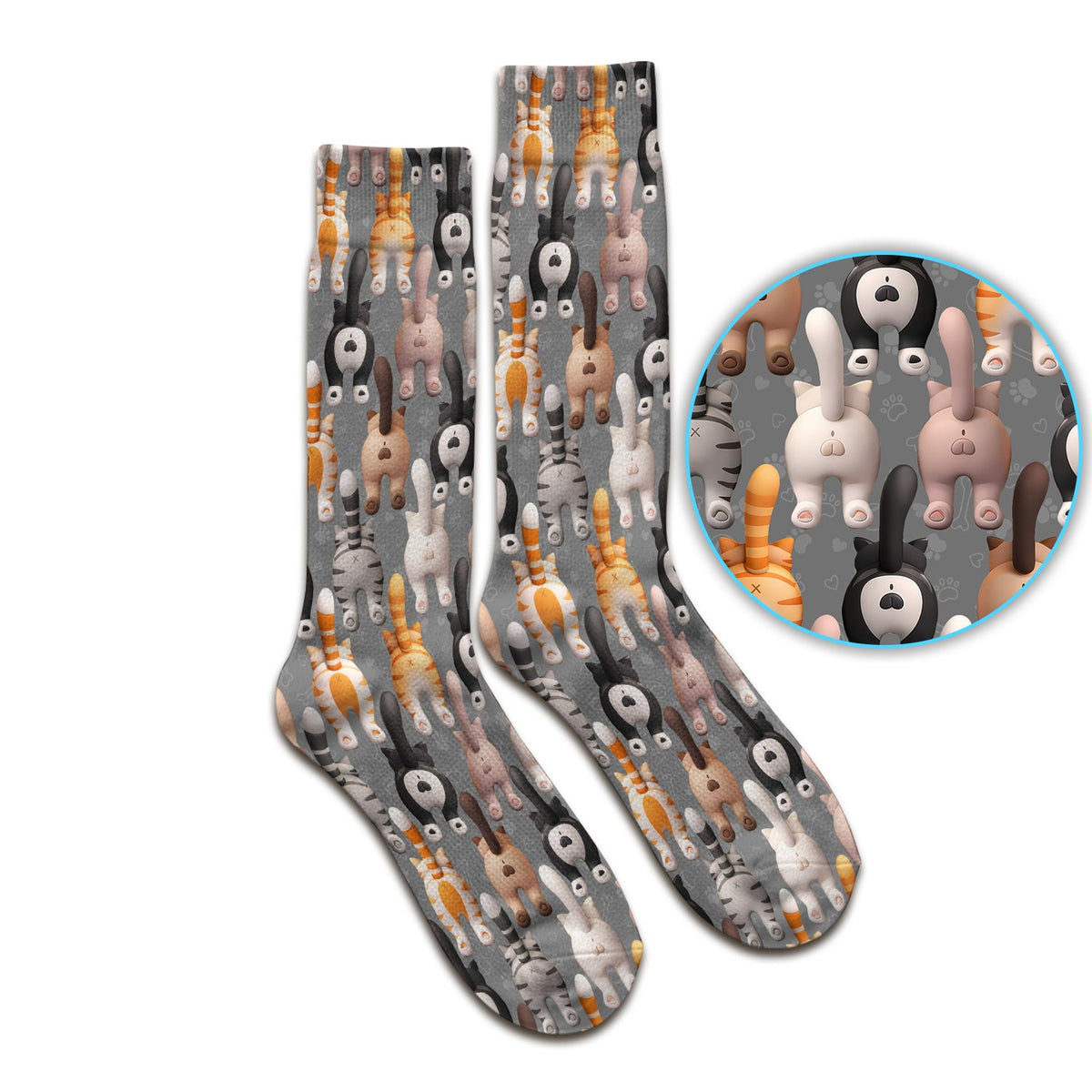 Cat Butt Paw Print Nurse Socks