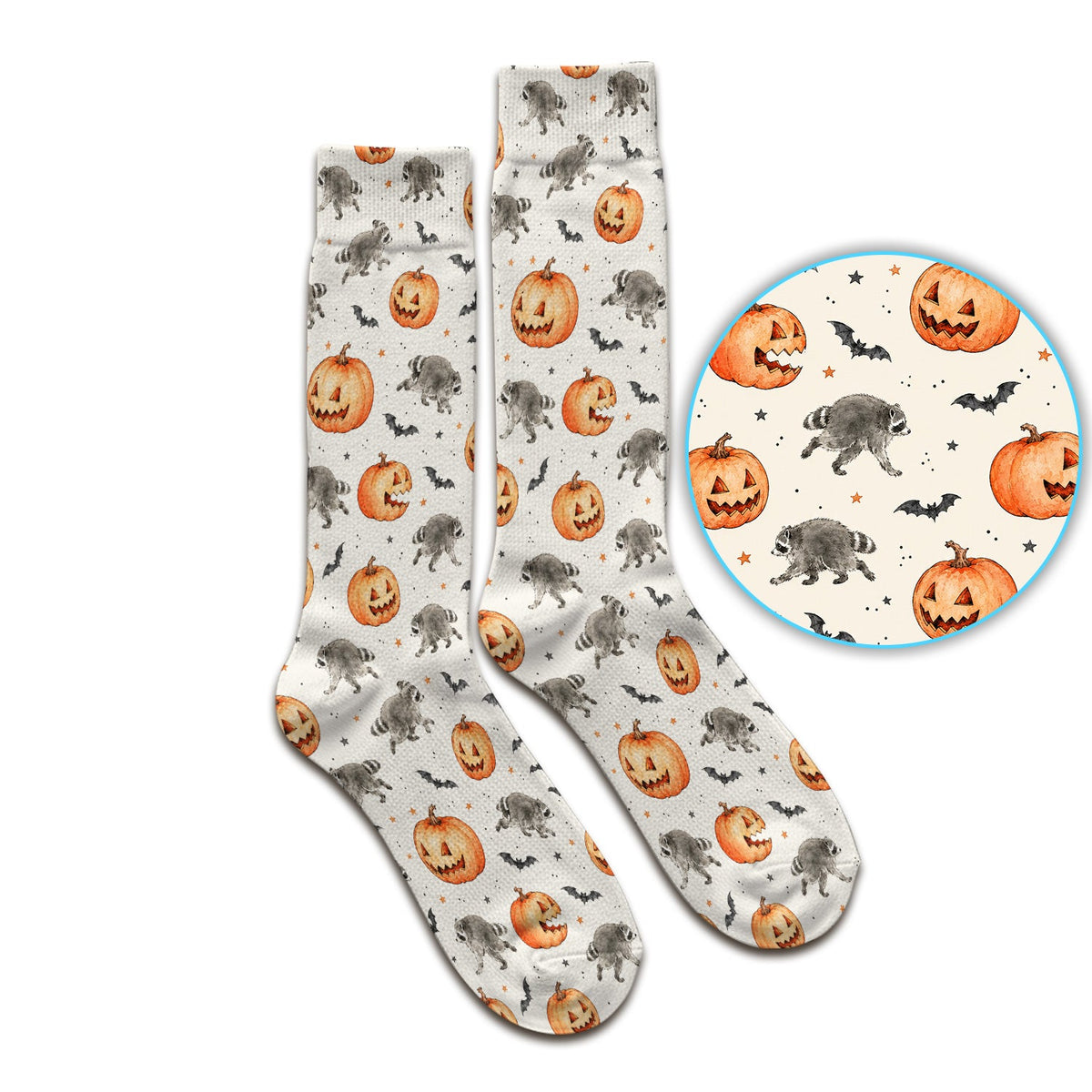 Spooky Raccoon Pumpkin Nurse Socks
