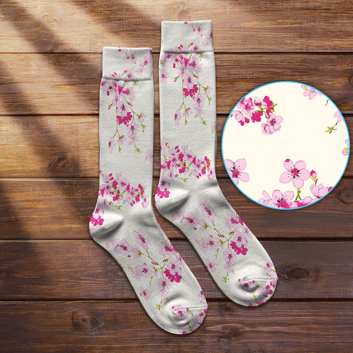 Elegant Cherry Blossom Nurse Socks