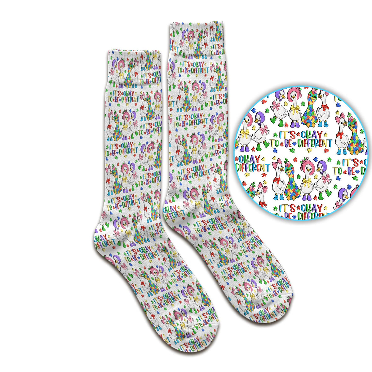 It's Okay To Be Different Duck Nurse Socks