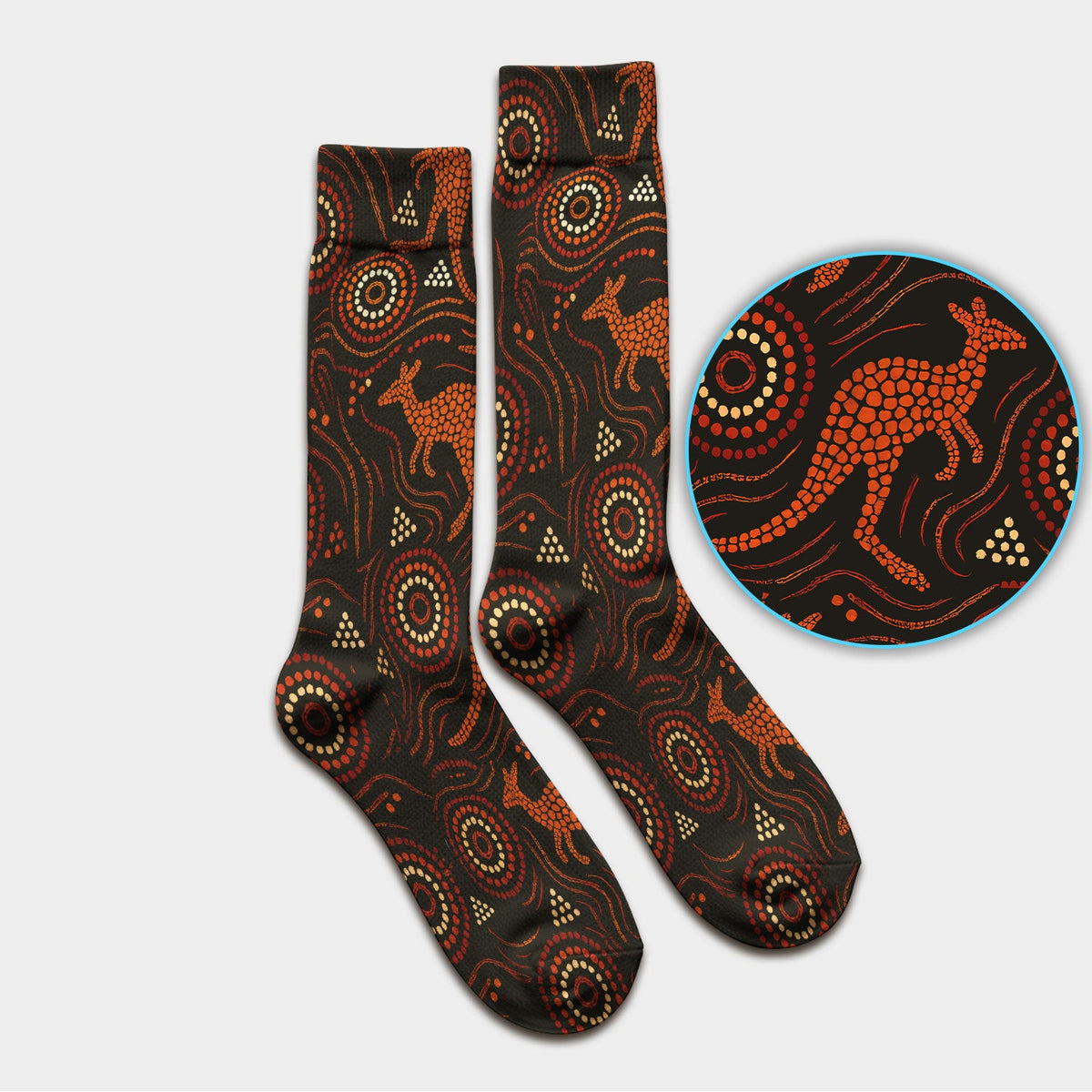 Australian Indigenous Aboriginal Kangaroo Nurse Socks