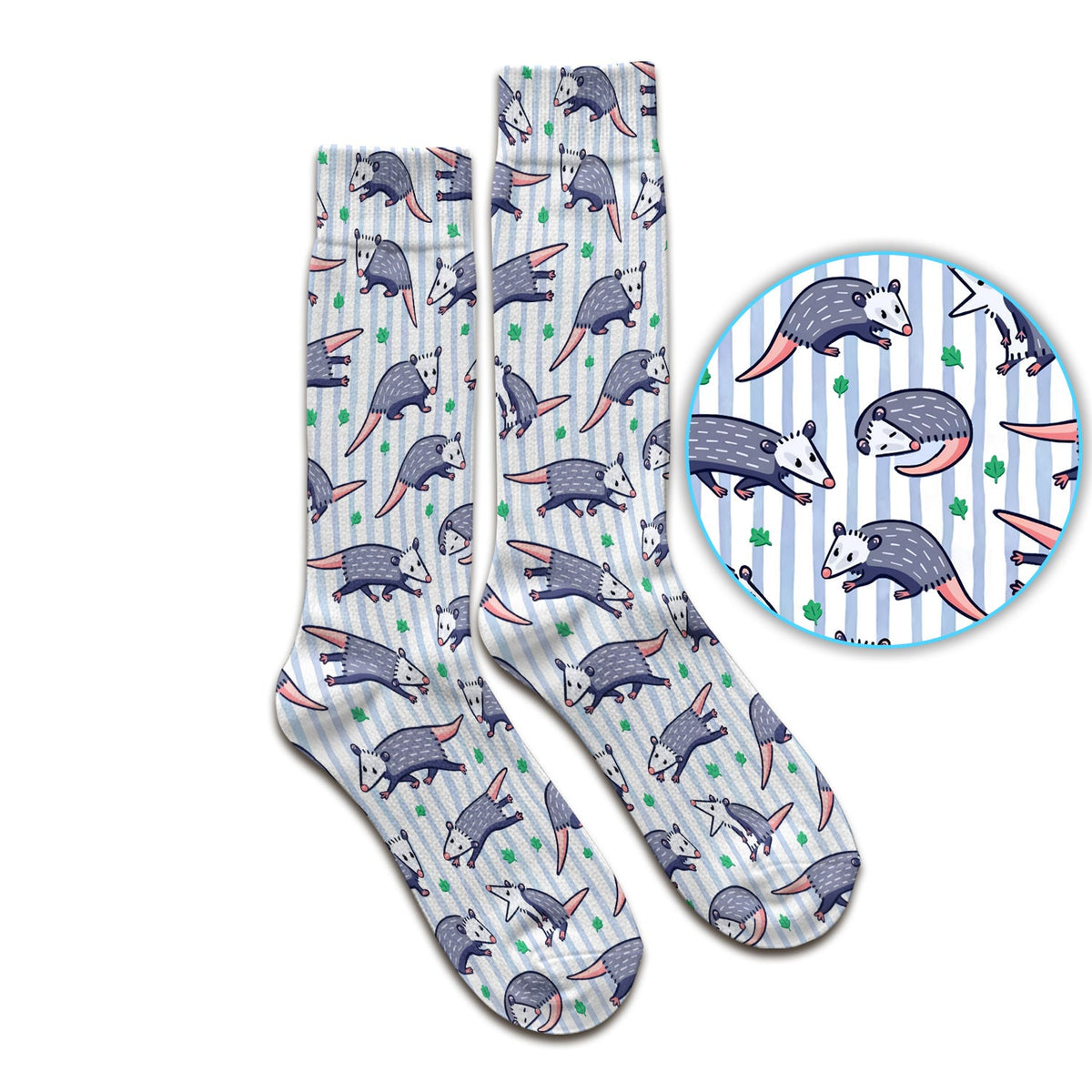 Opossum Blue Stripe Nurse Socks