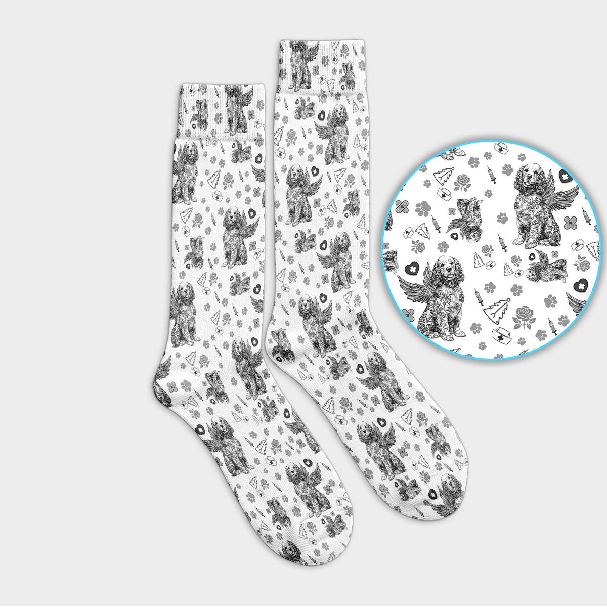 Toile De Jouy Angel Puppy Nurse Socks