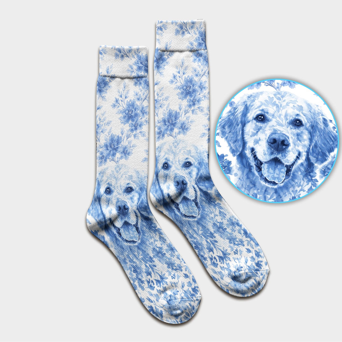 Personalized Pet Photo Floral Socks