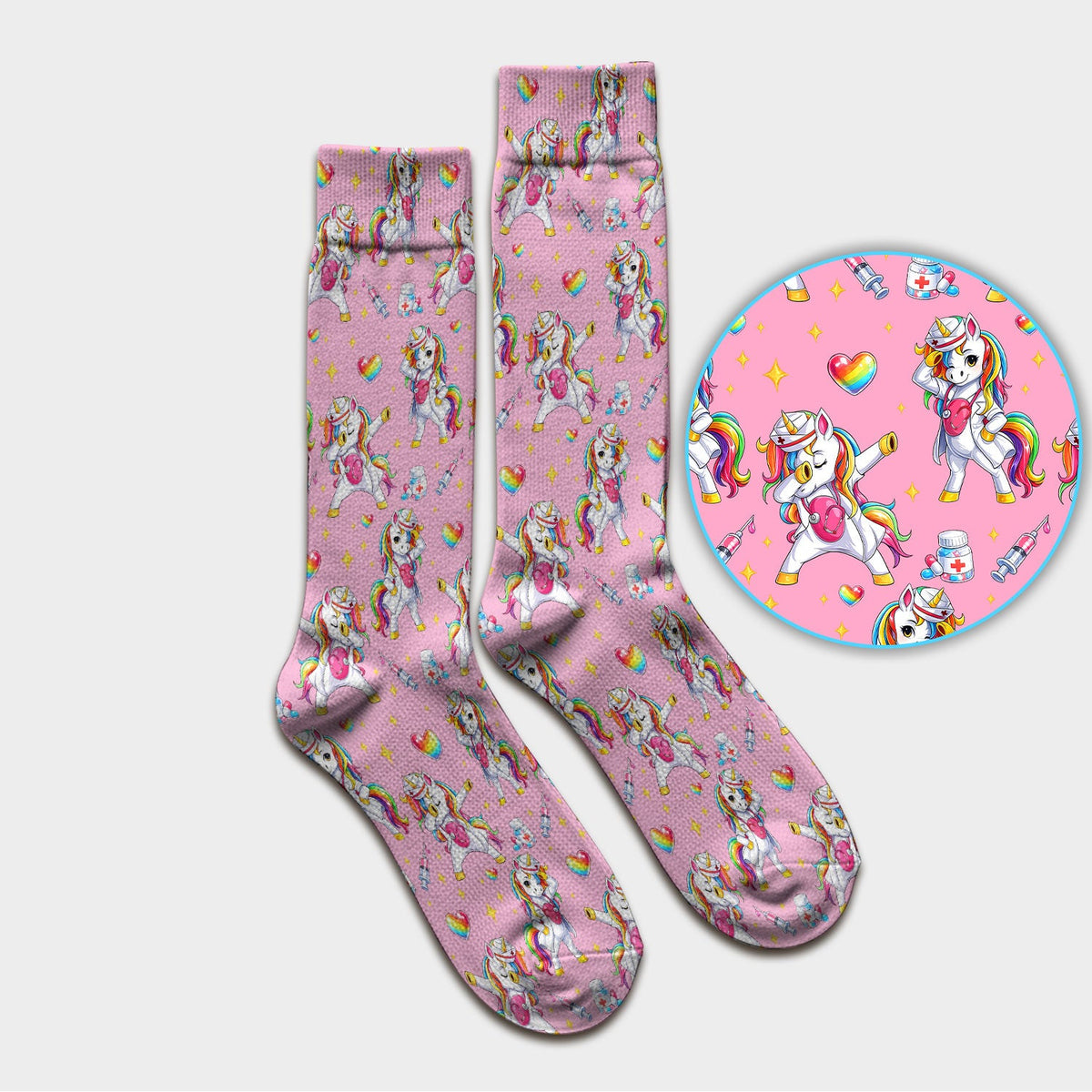 Nurse Unicorn Rainbow Socks