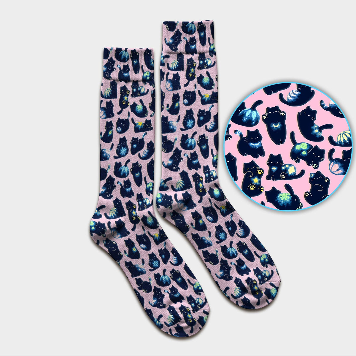 Midnight Black Cat Nurse Socks