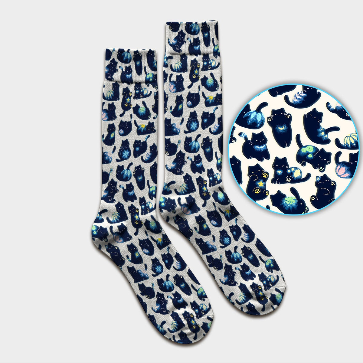 Midnight Black Cat Nurse Socks