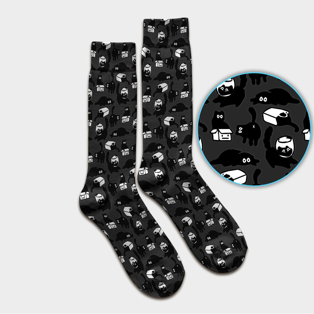 Dark Playful Cat Nurse Socks