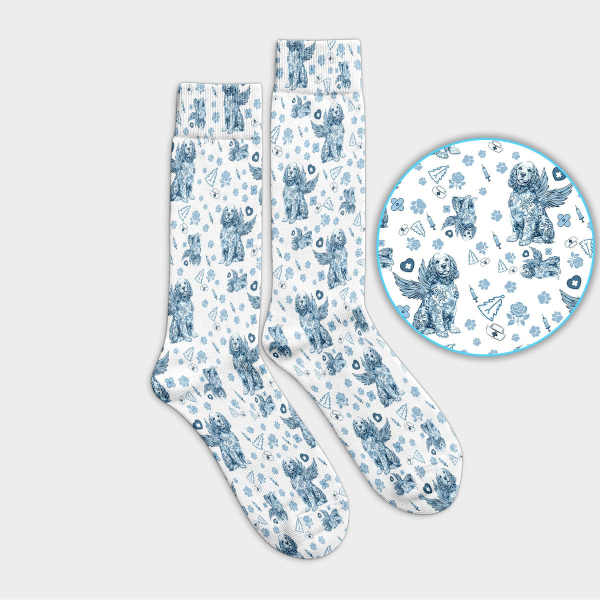 Toile De Jouy Angel Puppy Nurse Socks