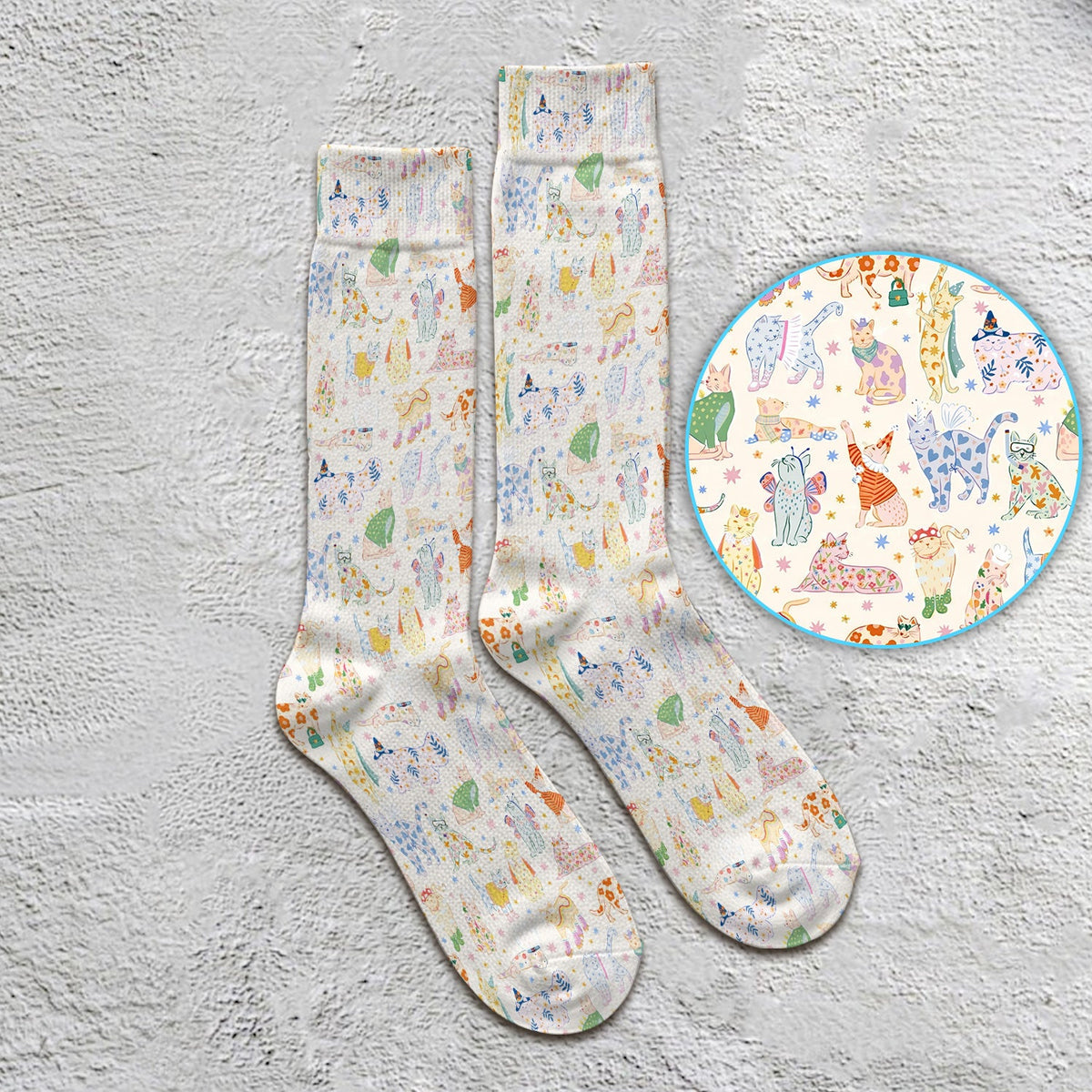 Colorful Cats Nurse Socks
