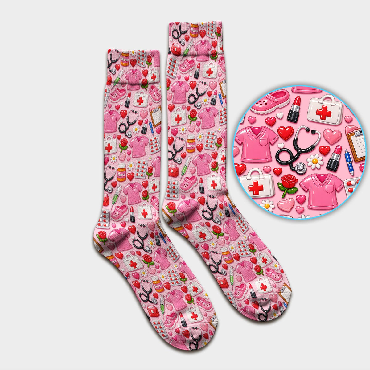 Medical Icons Nurse Socks