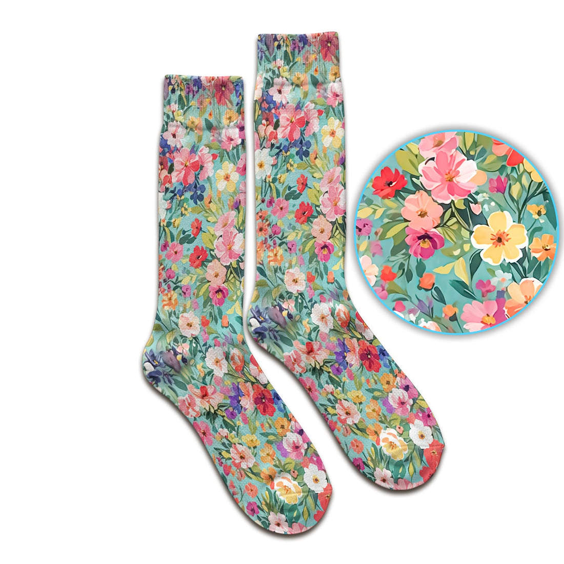 Colorful Wildflower Garden Bloom Nurse Socks