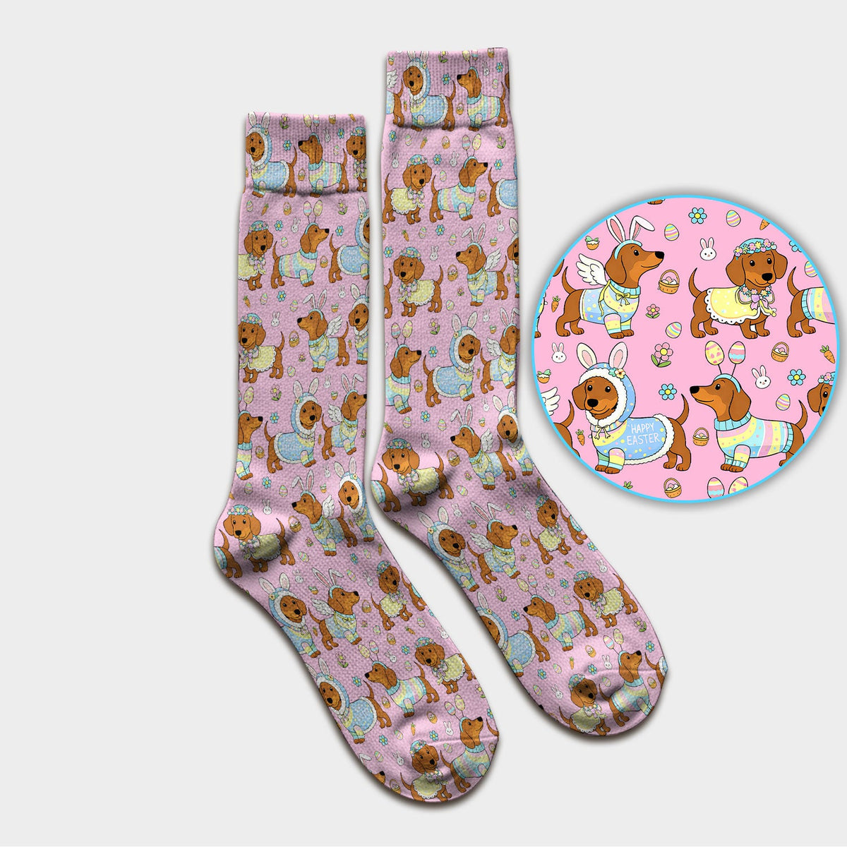 Dachshund Bunny Nurse Socks - Easter Gift