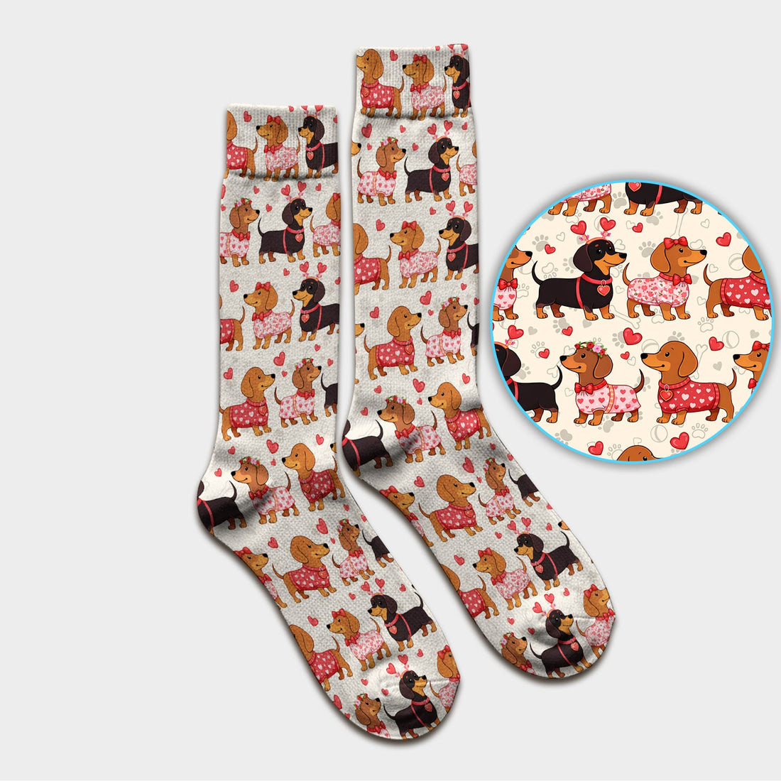 Valentine Dachshund Love Nurse Socks