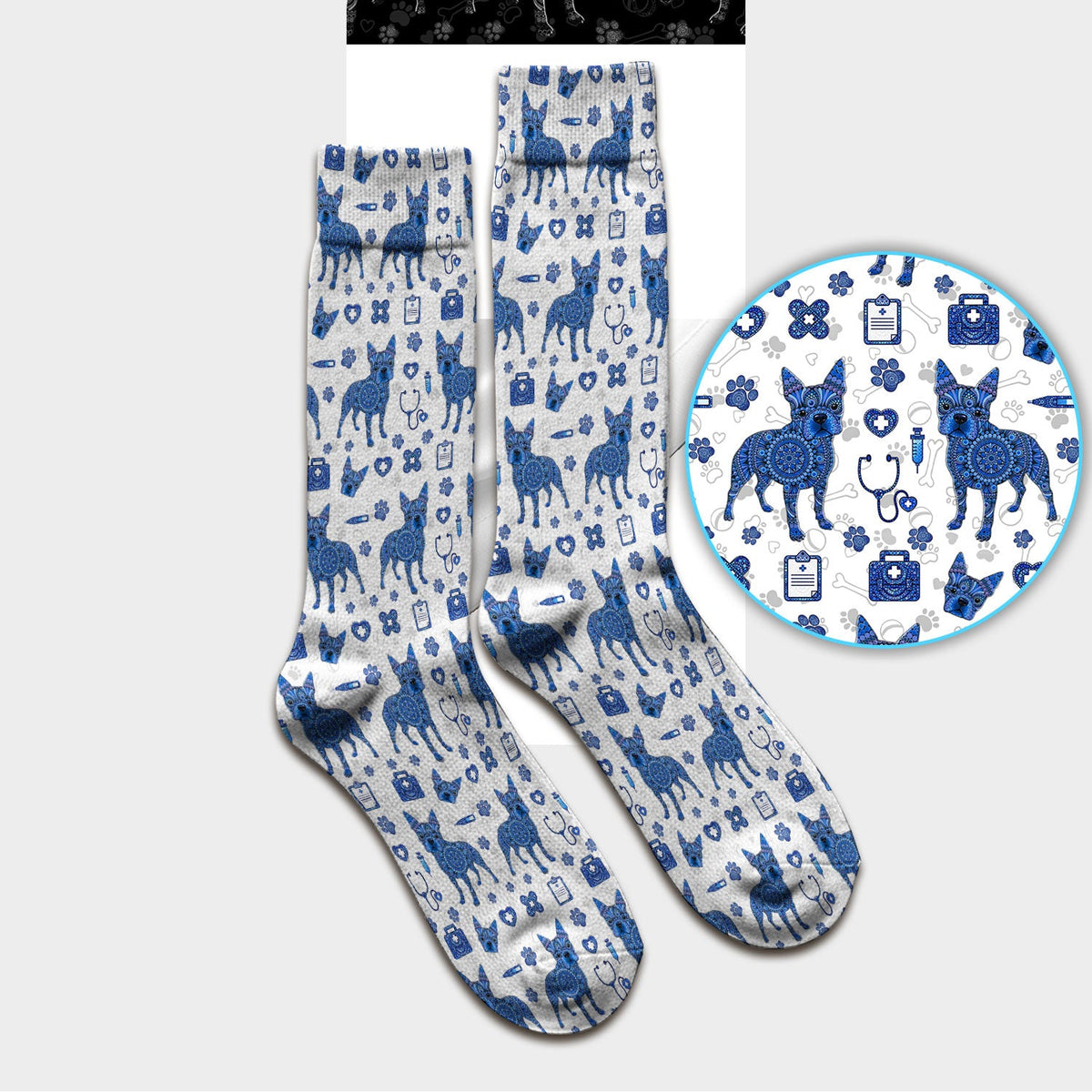 Blue Heeler Australian Cattle Dog Nurse Socks