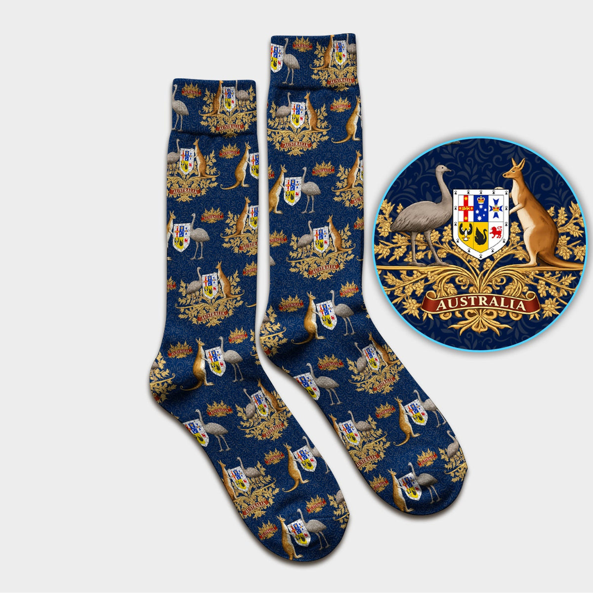 Australian Kangaroo Emu Crest Nurse Socks