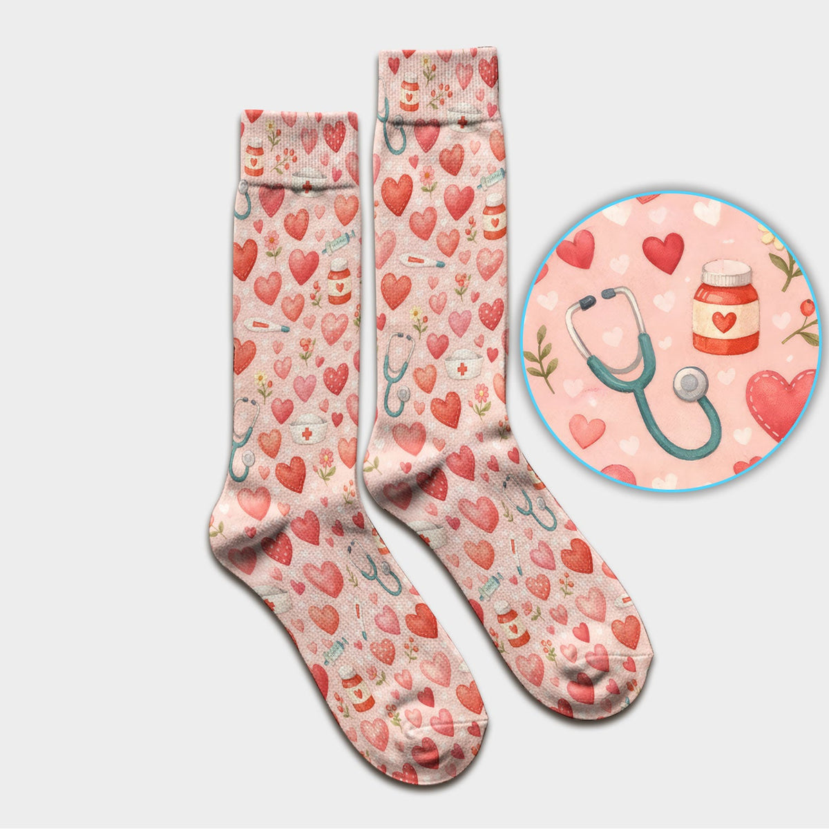 Medical Heart Socks - Valentines Day Gift For Nurse