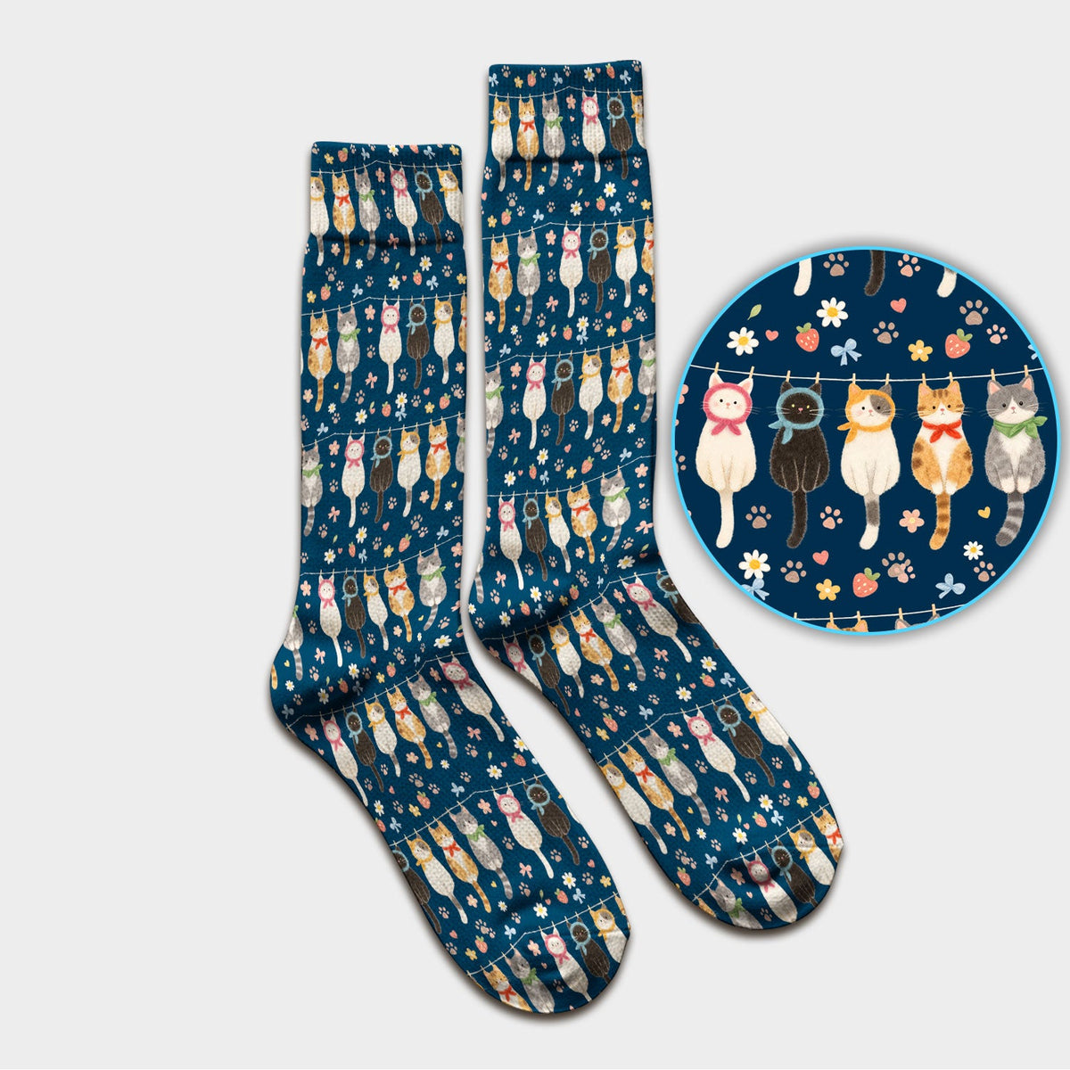 Cat Clothesline Nurse Socks