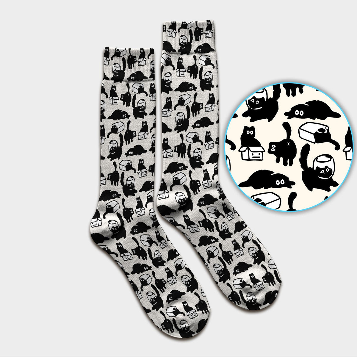 Dark Playful Cat Nurse Socks