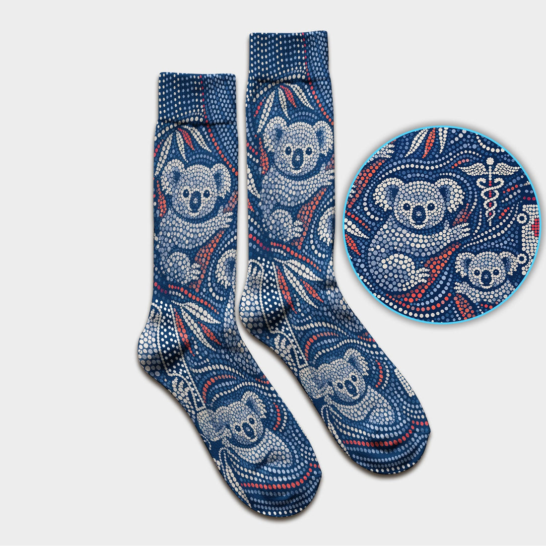 Koala Dot Art Nurse Socks